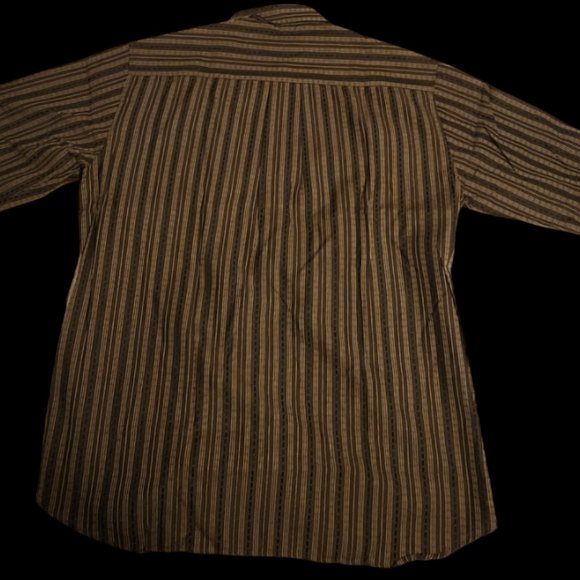 Georg Roth Germany Men's Brown Striped Button-Down Shirt (Size XL) - Picture 2 of 2